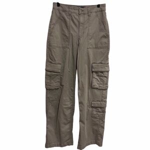 Hollister Women’s Ultra High Rise Baggy Khaki Cargo Pants 28L Cotton Blend